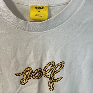 Golf White T-Shirt with Yellow Logo